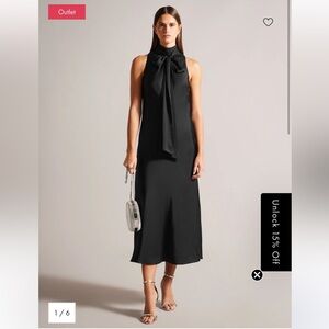 Ted Baker LLAURAA Black Satin Midi Skirt